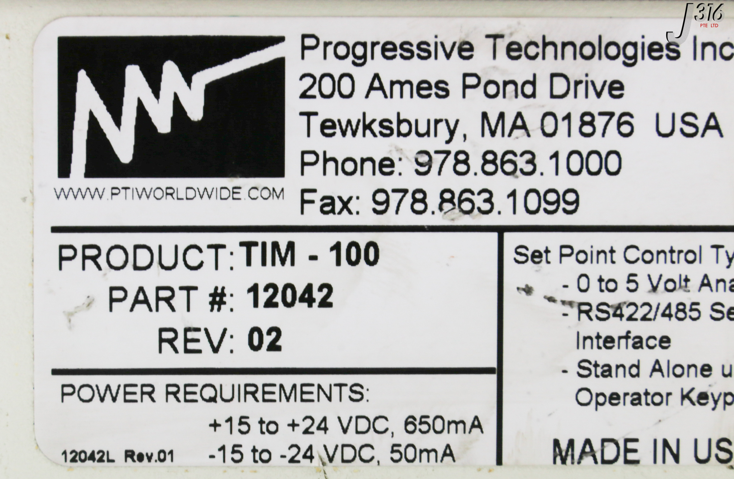 32411 BROOKS AUTOMATION PTI SENTRY EXHAUST FLOW CONTROLLER, 12042